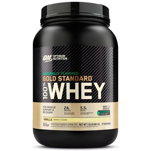 Протеин Optimum Nutrition 100% Whey Gold Standard Naturally Flavored, 861 гр., ваниль протеин optimum nutrition naturally flavored gold standard 100% whey vanilla 861 гр