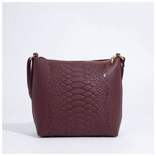 фото Кросс-боди отдел на молнии наружный карман длинный ремень цвет бордовый нет бренда