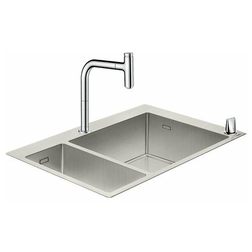 Врезная кухонная мойка hansgrohe C71-F655-09, хром