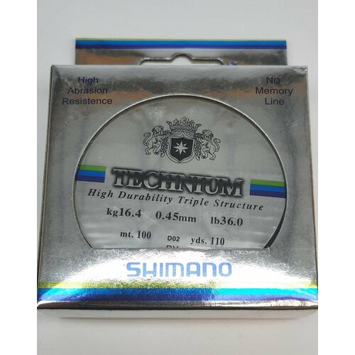 Леска SHIMANO technium 0.45 мм. 16.4 кг. 100 м. рыболовная летняя леска shimano technium 0 16 мм