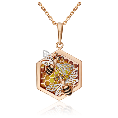 PLATINA jewelry Золотая подвеска с эмалью 03-2641-00-000-1111-48