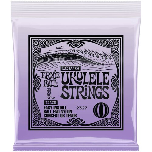 ERNIE BALL 2327 струны для укулеле концерт/тенор черный нейлон, ball end Wound G