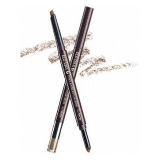 The Saem Карандаш для бровей Eco Soul Pencil & Powder Dual Brow, оттенок 04 medium brown