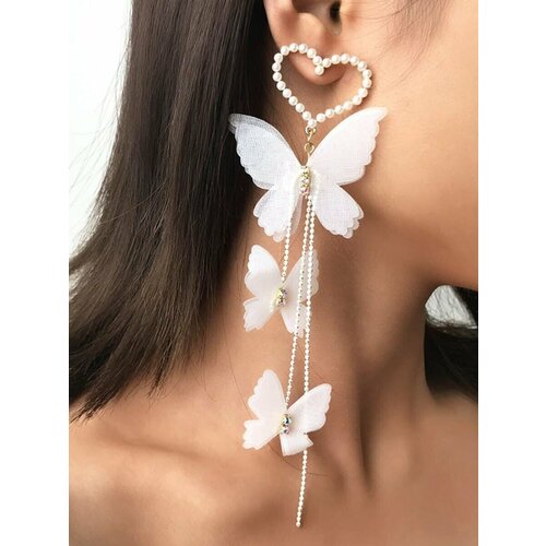 Серьги, белый