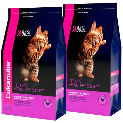 eukanuba kitten healthy start для котят с птицей 2 2 кг EUKANUBA KITTEN HEALTHY START для котят с птицей (5 + 5 кг)