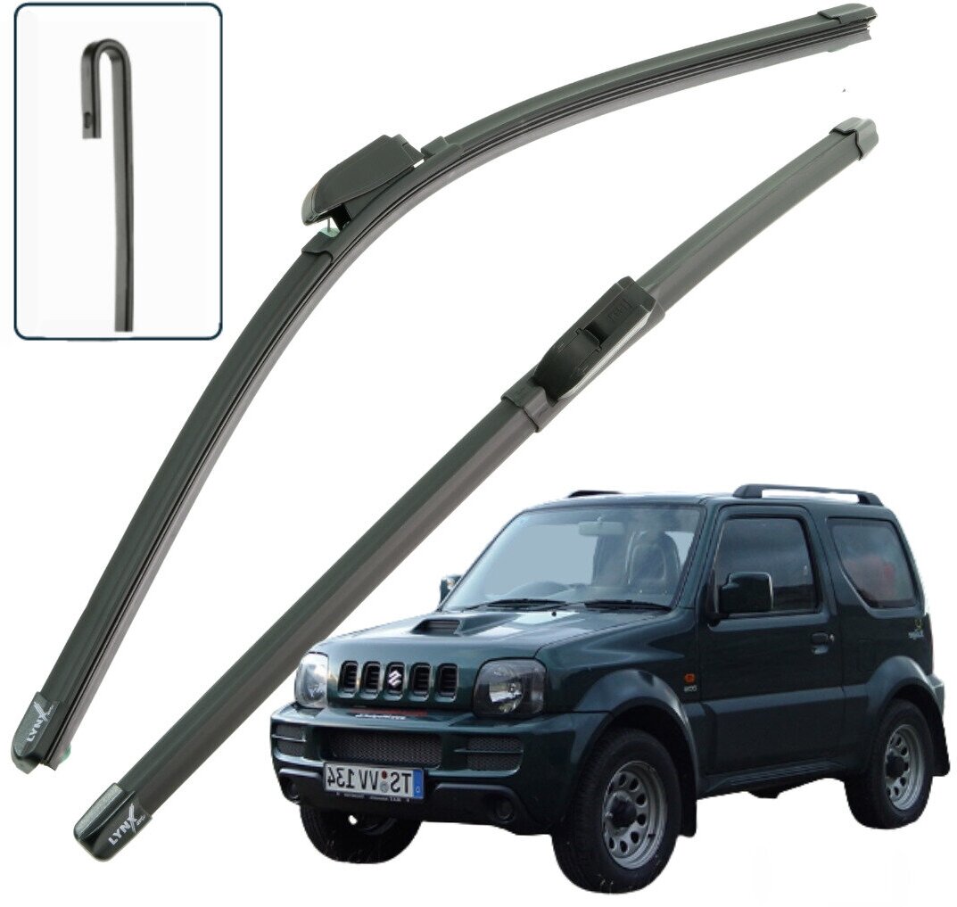 Дворники Suzuki Jimny (3) JB43 Сузуки Джимни 2-й рест 2012 2013 2014 2015 2016 2017 2018 2019 Щетки стеклоочистителя бескаркасные 450мм - 400мм 2 шт