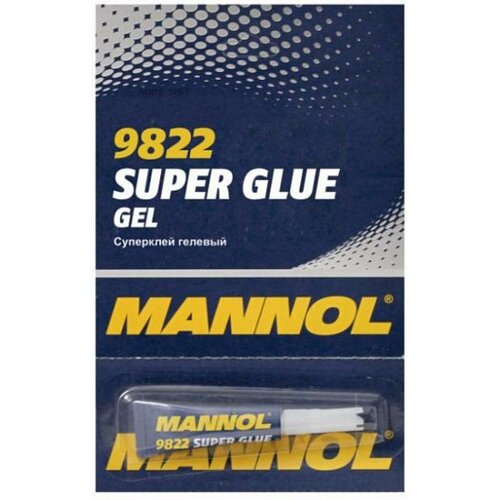9822 mannol super glue gel 3 гр гелевый суперклей MANNOL 2457 9822 Суперклей гелевый (3г) (цена за блистер 12 шт.)