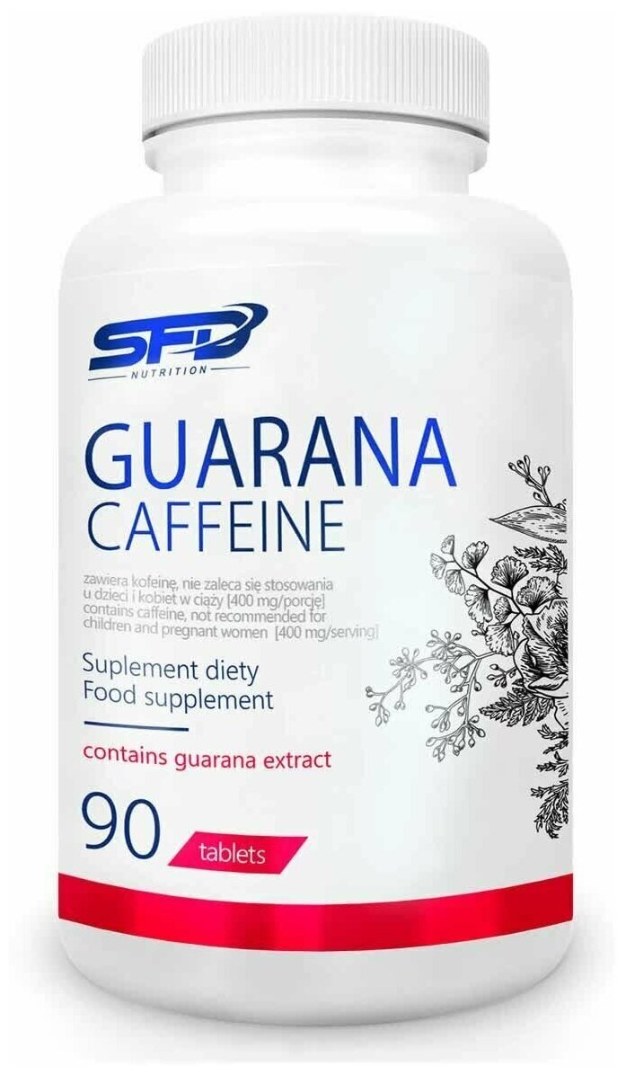 Гуарана - кофеин комплекс / энергетик / SFD Guarana Caffeine 90 таб. (таблетки массой 1000 мг.)