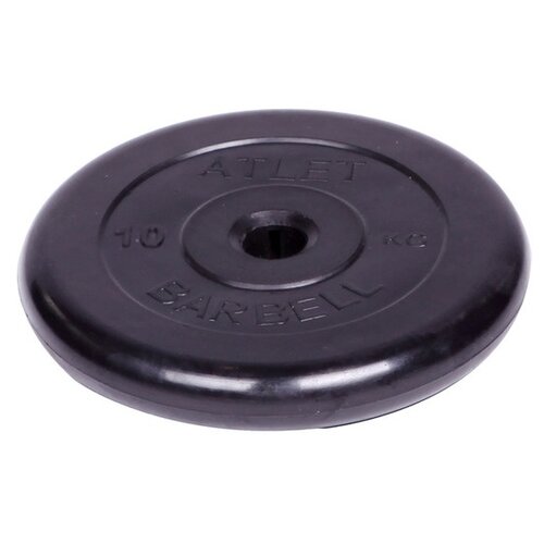 фото Диск обрезиненный barbell d 31 мм черный 10,0 кг atlet mb barbell