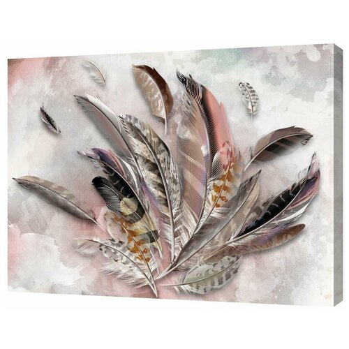 Картина на холсте 50х70 см. Перья 