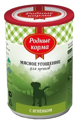 Родные корма Консервы для щенков с ягненком 64590, 0,340 кг (2 шт)