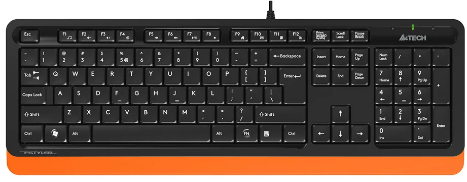 Клавиатура A4Tech Fstyler FK10, черный/оранжевый