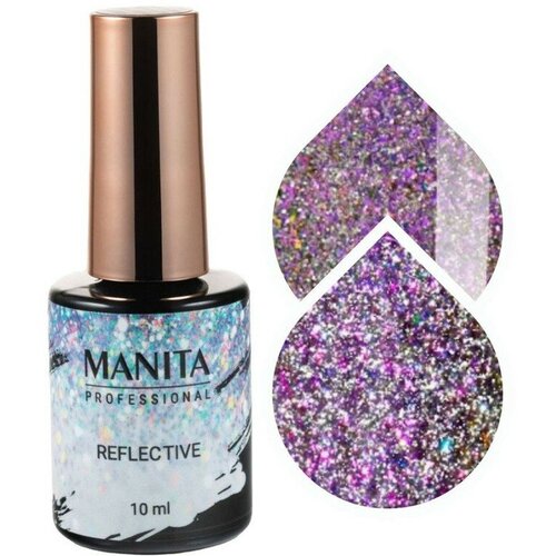 Manita Professional Гель-лак для ногтей светоотражающий с хлопьями юки / Multichrome Reflective №08, 10 мл