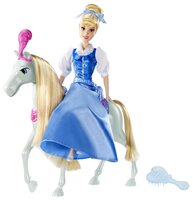 Набор Mattel Disney Princess Сверкающая принцесса Золушка и королевская лошадь, 28 см, T7230