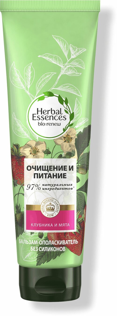 Бальзам для волос Herbal Essences Белая клубника и Сладкая мята для питания волос, 275 мл