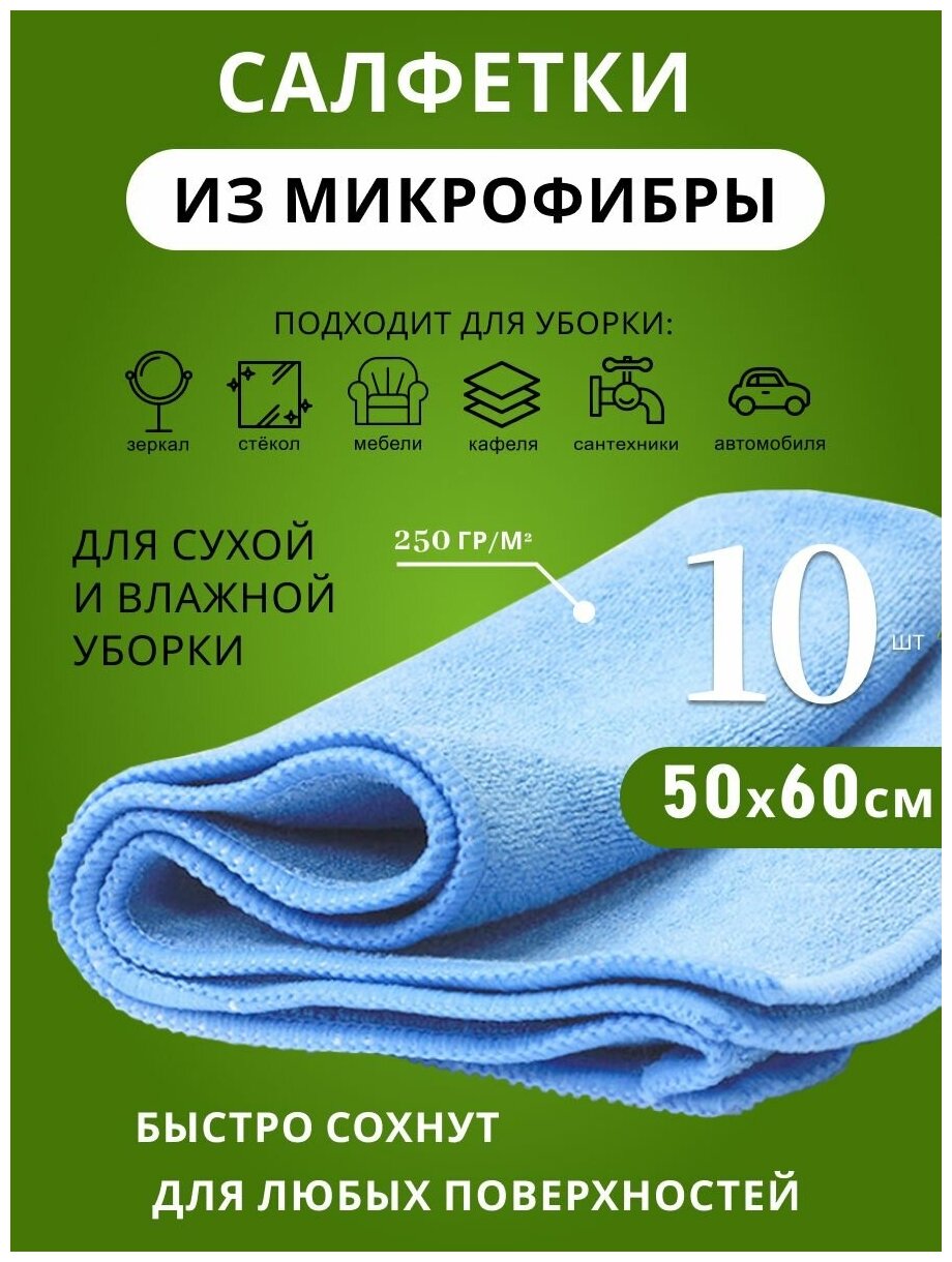 Салфетка из микрофибры 50х60см 250г/м2