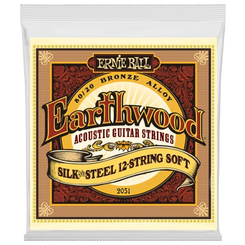 фото Ernie ball 2051 earthwood silk & steel soft 9-46 струны для 12 струнной акустической гитары