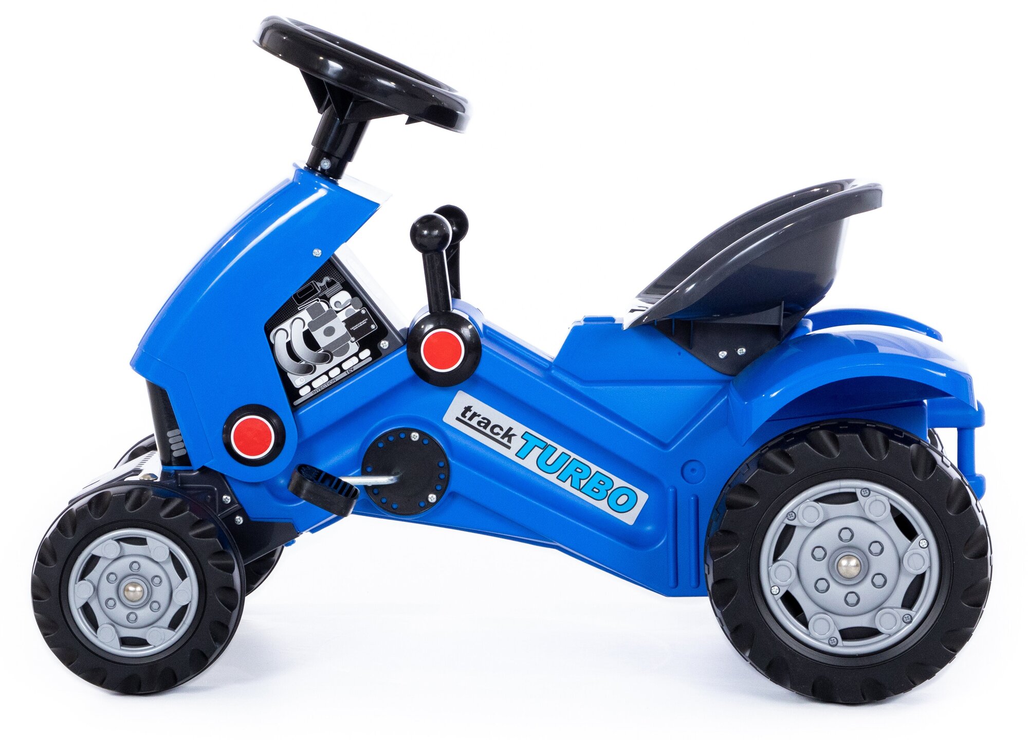 Каталка-трактор с педалями "Turbo-2" (синяя)