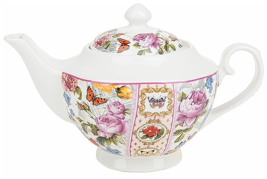 Nouvelle Home Заварочный чайник Лето в Европе, 1.1 л, 1.1 л, розовый - фотография № 1