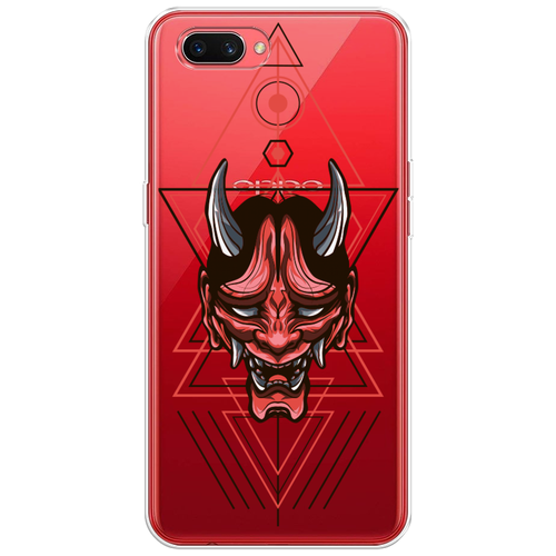 Силиконовый чехол на Oppo A3s / Oppo A3s Hanya Oni mask, прозрачный силиконовый чехол доброе утро на oppo a3s oppo a3s