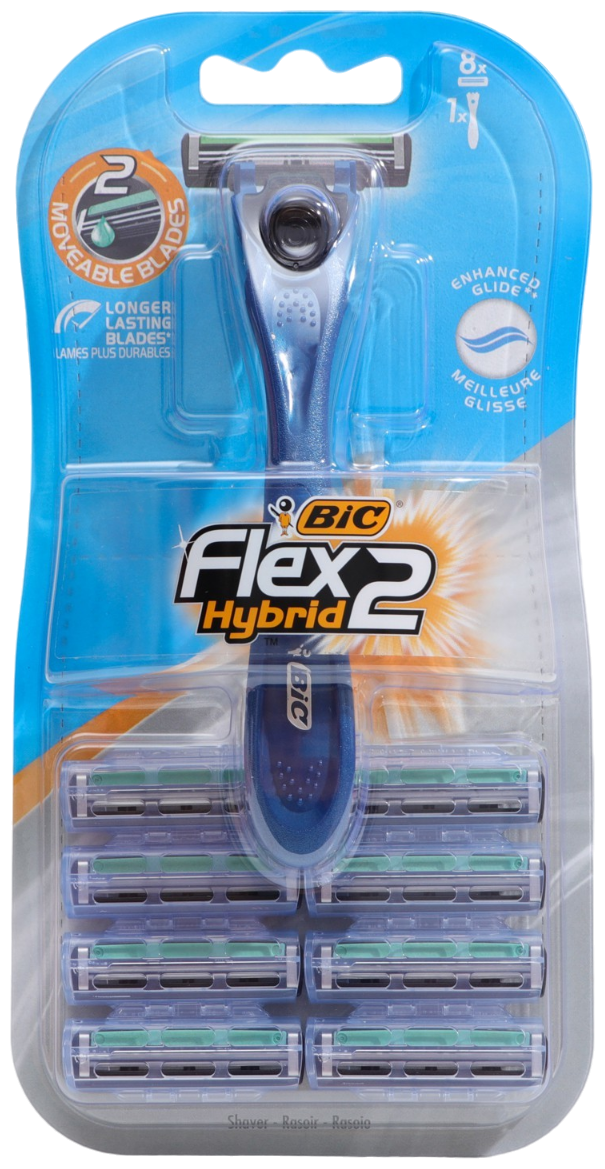 Станок для бритья BIC Flex 2 Hybrid + 8 сменных кассет BIC 7533118 .