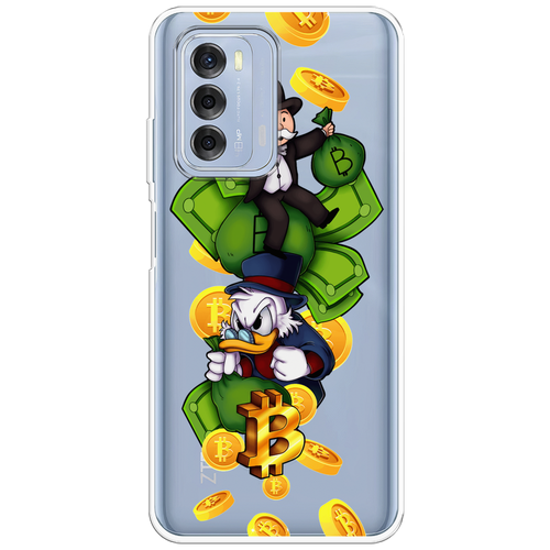 Силиконовый чехол на ZTE Blade V40 / ЗТЕ Блейд V40 Scrooge McDuck and Monopoly, прозрачный