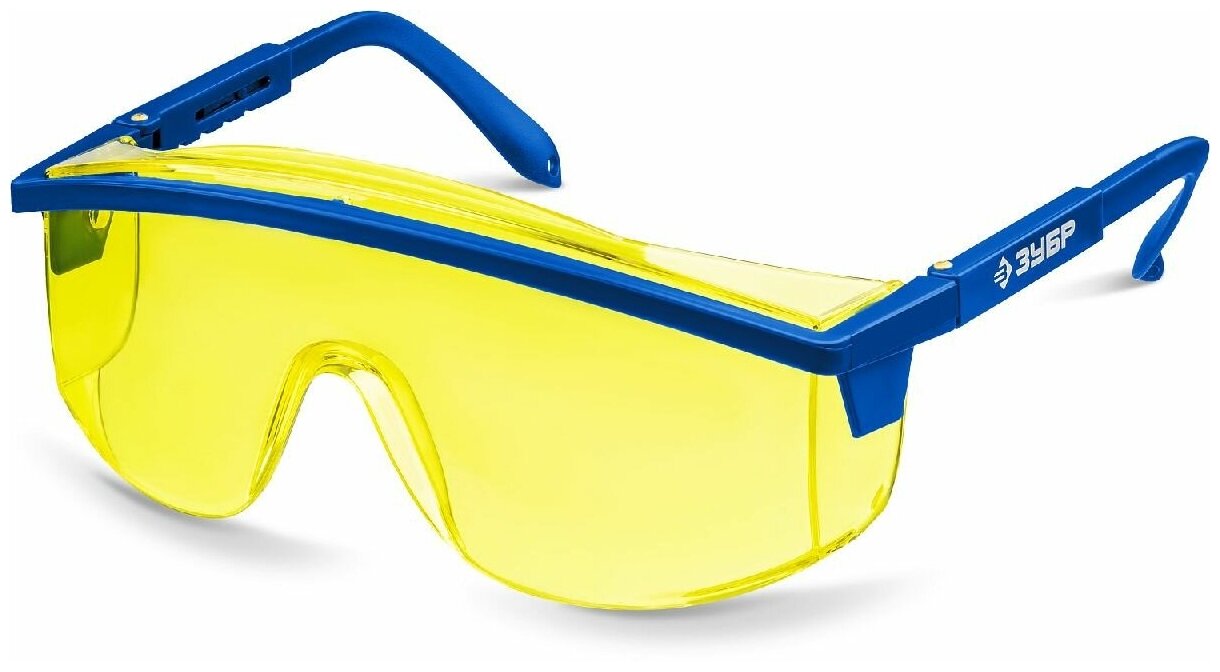 Защитные желтые очки ЗУБР протон линза увеличенного размера, открытого типа (110482)