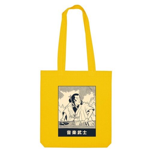 Сумка шоппер Us Basic, желтый сумка мопс самурай samurai pug белый