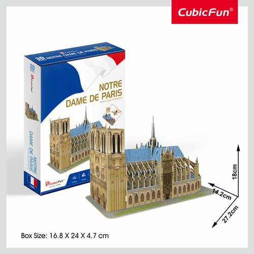 3D пазл Нотр-дам-де-Пари Notre Dame de Paris 3d пазл cubicfun достопримечательности парижа mc254h 114 дет 29 8 см