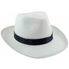 Шляпа Гангстер Белая с черной лентой, фетр, 60 см - изображение