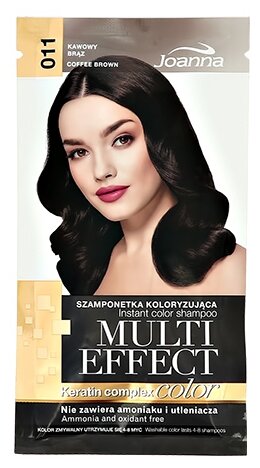 Joanna шампунь Multi Effect Color Keratin Complex, тон Коричневый кофе 011, 35 мл