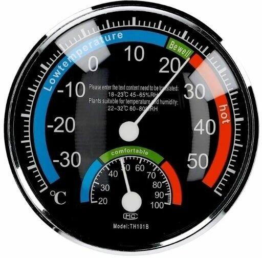 Термометр-гигрометр для измерения температуры и влажности NewClassic TR02, механический черный В комплекте 2 шт - фотография № 1