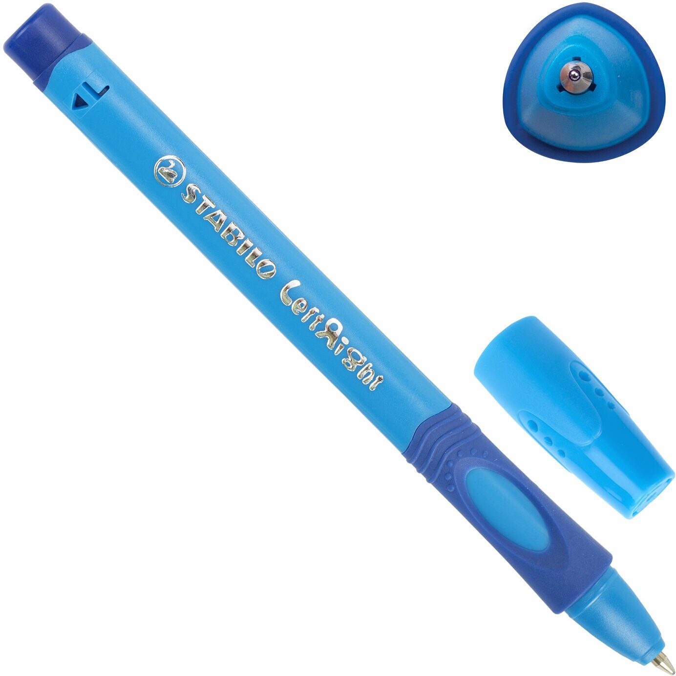 Ручка шариковая Stabilo Left Right син - фото №16