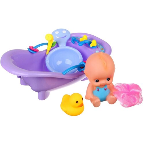 Набор игрушек для игры в ванне «Пупс в ванне», 5 предметов, цвет (микс цветов, 1шт)