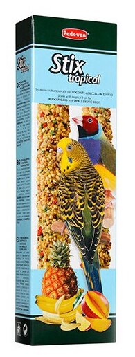 Лакомство для птиц Padovan Stix Tropical для попугаев и экзотических птиц фруктовые