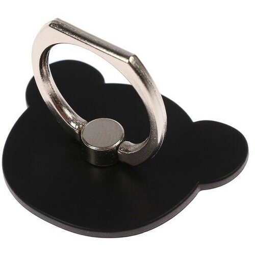 Держатель-подставка с кольцом для телефона , в форме Мишки, чёрный 5 шт