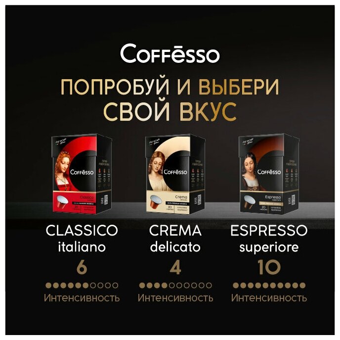 Кофе в капсулах COFFESSO Classico Italiano для кофемашин Nespresso, 100% арабика, 20 шт. х 5 г, 101228 - фотография № 14