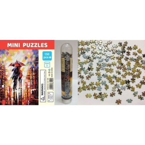 Пазлы КНР в колбе, 150 деталей, Дождливая погода, Mini puzzles, 10х15 см
