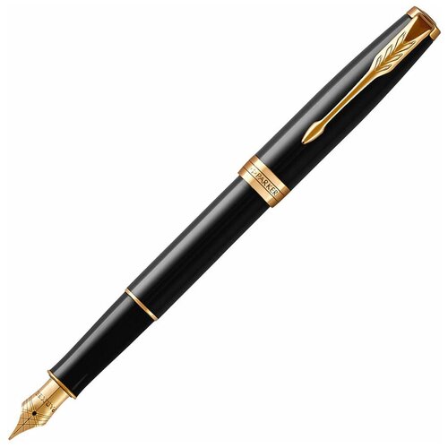 Ручка перьев. Parker Sonnet Core F539 (CW1931494) LaqBlack GT F ст. нерж. подар. кор.