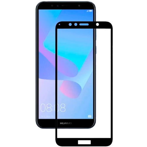 Защитное стекло на Huawei Y9 (2018)/Enjoy 8 Plus,(тех. паке) Silk Screen 2.5D, черный, X-CASE