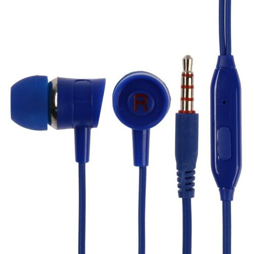 Наушники Blast BAH-256 Mobile вакуумные микрофон управление 32 Ом 35мм 12м синие2 шт 37600₽