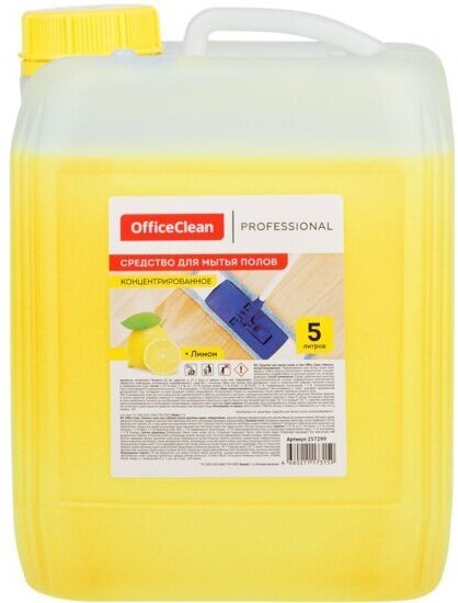 Средство для мытья пола Officeclean Proffesional Лимон, концентрат, канистра, 5 л