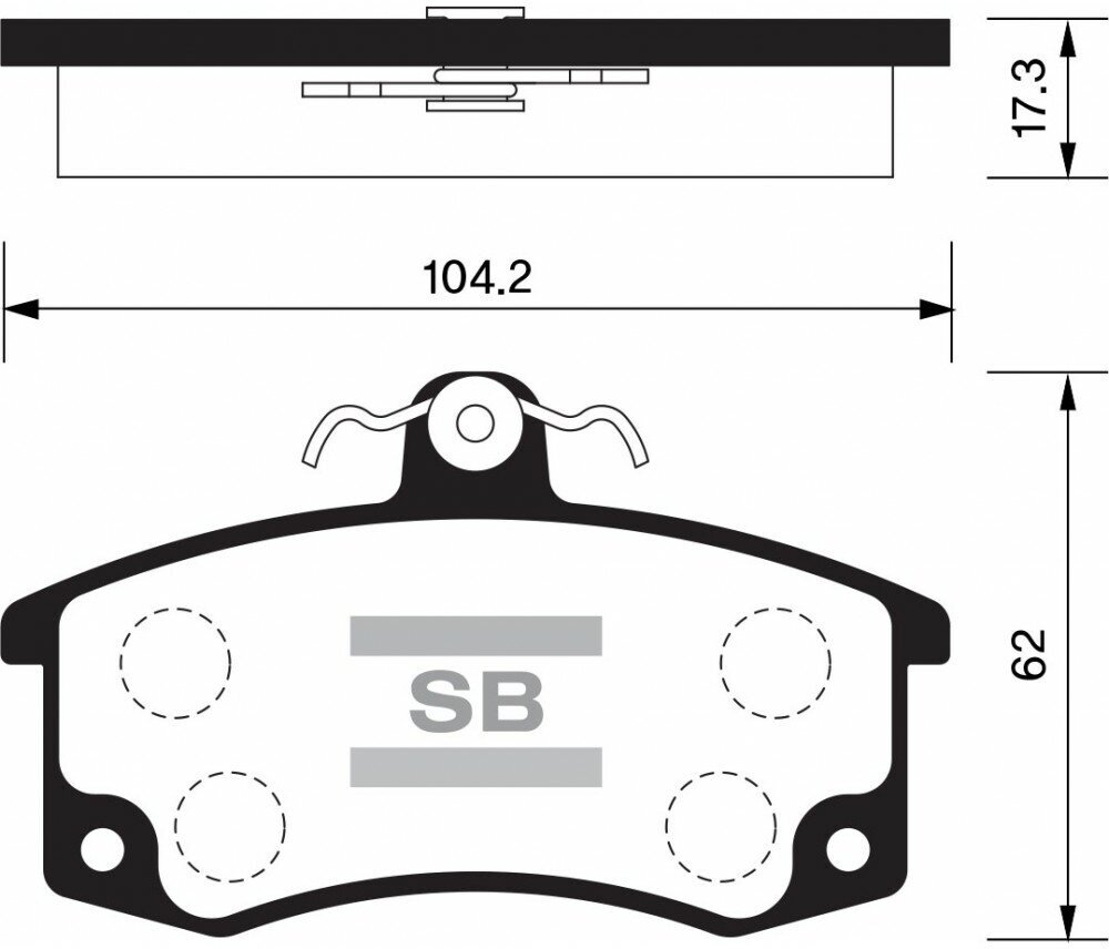 Колодки тормозные передние Sangsin SP 1181 Datsun, ВАЗ 2110/2111/2112