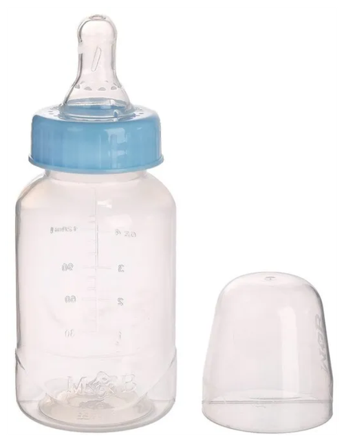 Mum&Baby Бутылочка для кормления цилиндр 150 мл, 2969790, с рождения, голубой