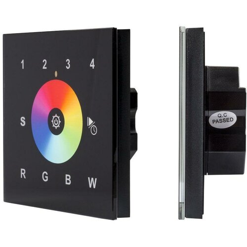 Панель управления Arlight Dali-901-11-4G-RGBW-DT6-IN Black 037203 intelligent arlight сенсорная панель dali 901 11 4g dim dt6 in white bus iarl ip20 пластик 3 года