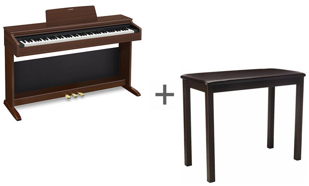 Цифровое фортепиано Casio Celviano AP-270BN + Банкетка фортепианная Casio CB-7BN - коричневая