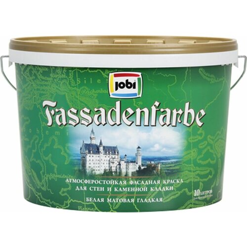 Фасадная краска JOBI FASSADENFARBE 10 л краска фасадная jobi fassadenfarbe матовая база c 9 л