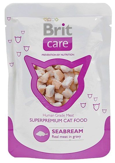 Влажный корм для кошек Brit Care, с морским лещом 80 г (мини-филе) пауч