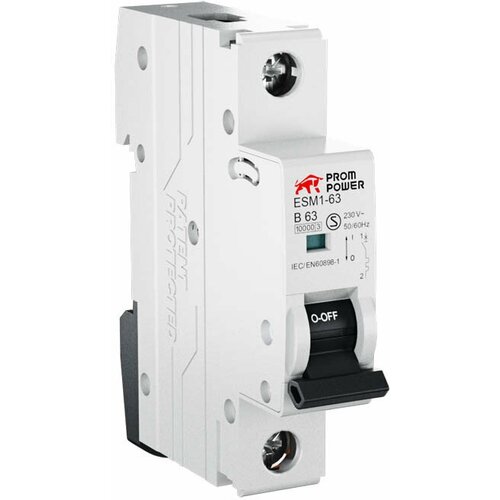 Автоматический выключатель Prompower ESM1-63/B50/1 (10kA), 50A, характеристика B, количество полюсов: 1P