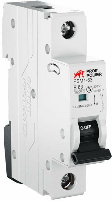 Автоматический выключатель Prompower ESM1-63/B10/1 (10kA) 10A характеристика B количество полюсов: 1P